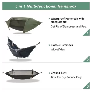 Camping Hammock with Rain Fly and Bug Net